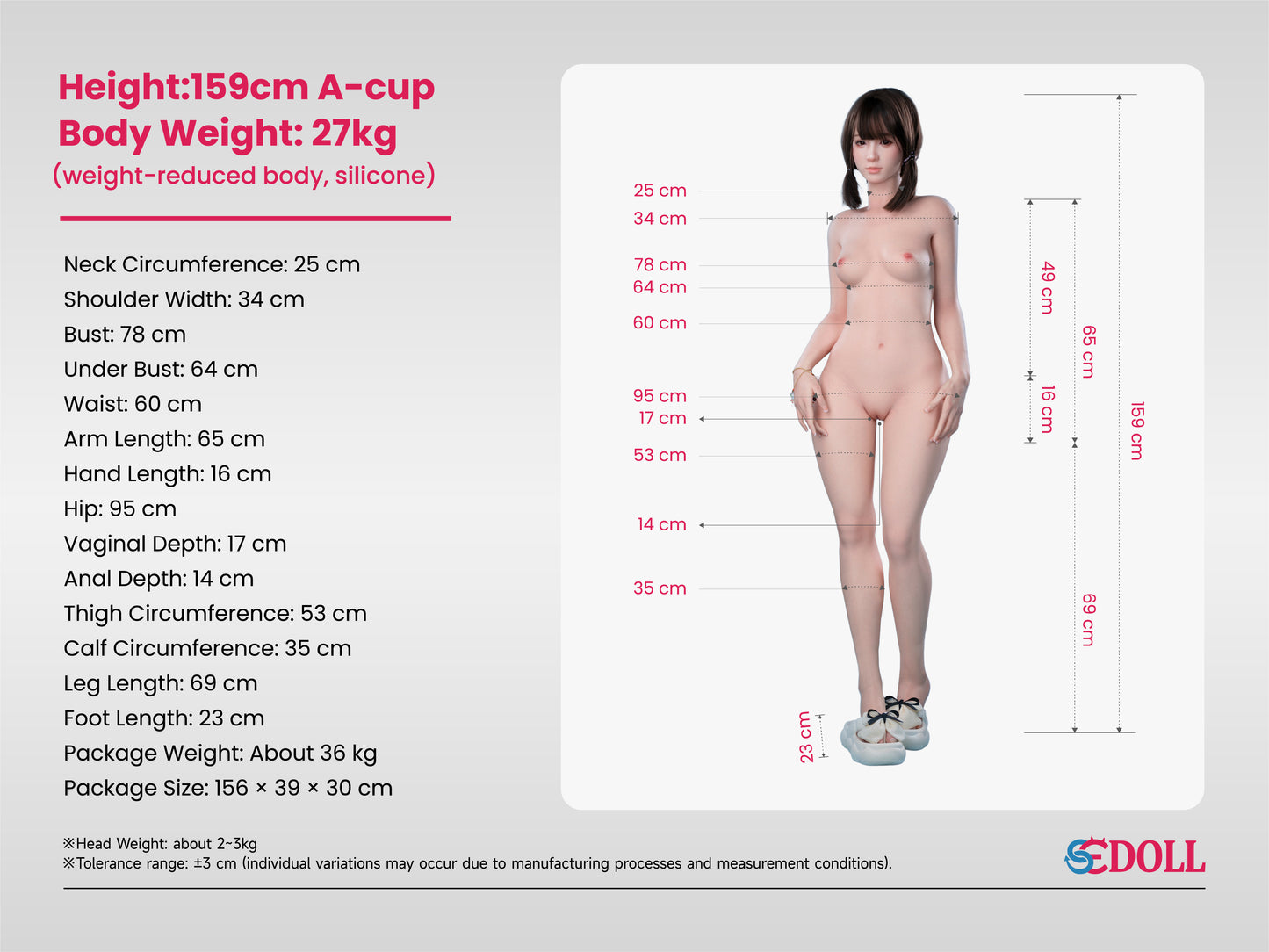 Airi.A Realistic Skin Textures T159cm(5ft3) A-Cup Full Silicone Sex Doll - SEDOLL®