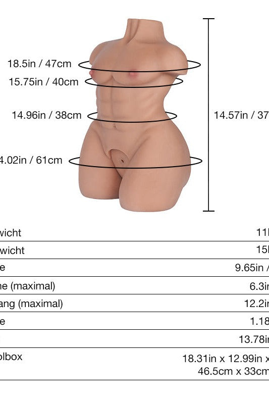 Leo 5.0kg (11.0lb) Wheat Skin TPE Male Sex Torso - TANTALY