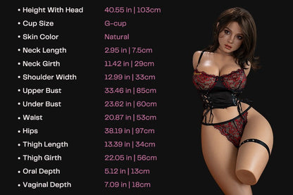 Lyra G-Cup 103cm Silicone Sex Torso - FUNWEST DOLL