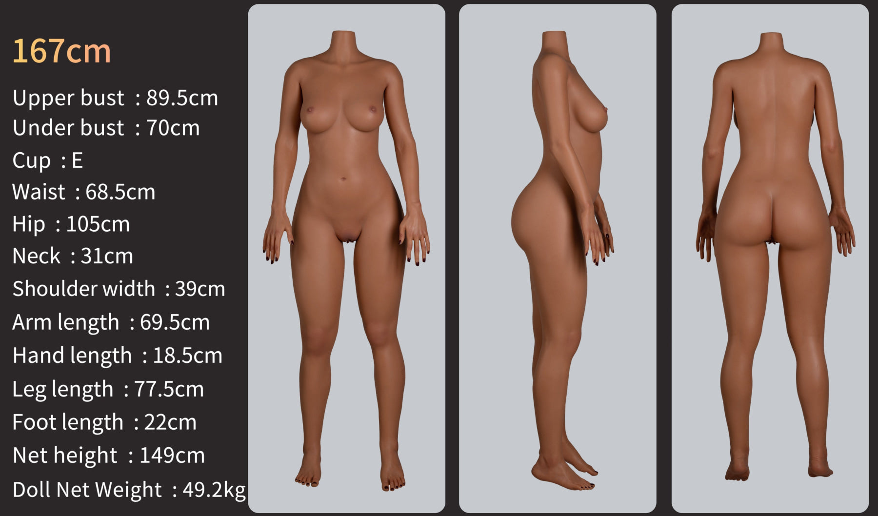 5'5" (167cm) - E-Cup Silicone Sex Doll Body - Zelex ZELEX®