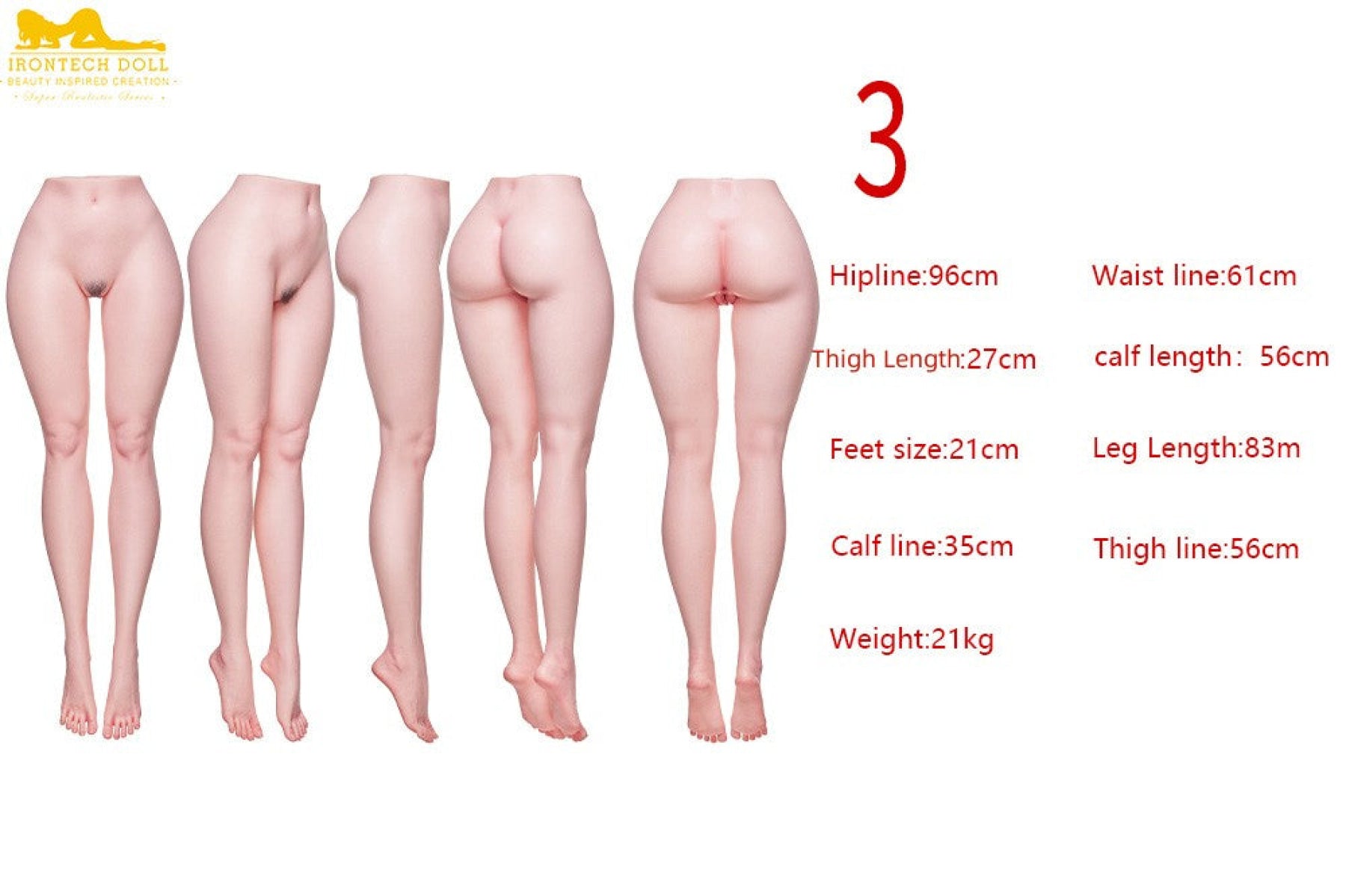 2'7" (83cm) Silicone Torso Legs - IronTech Doll® Irontech Doll®