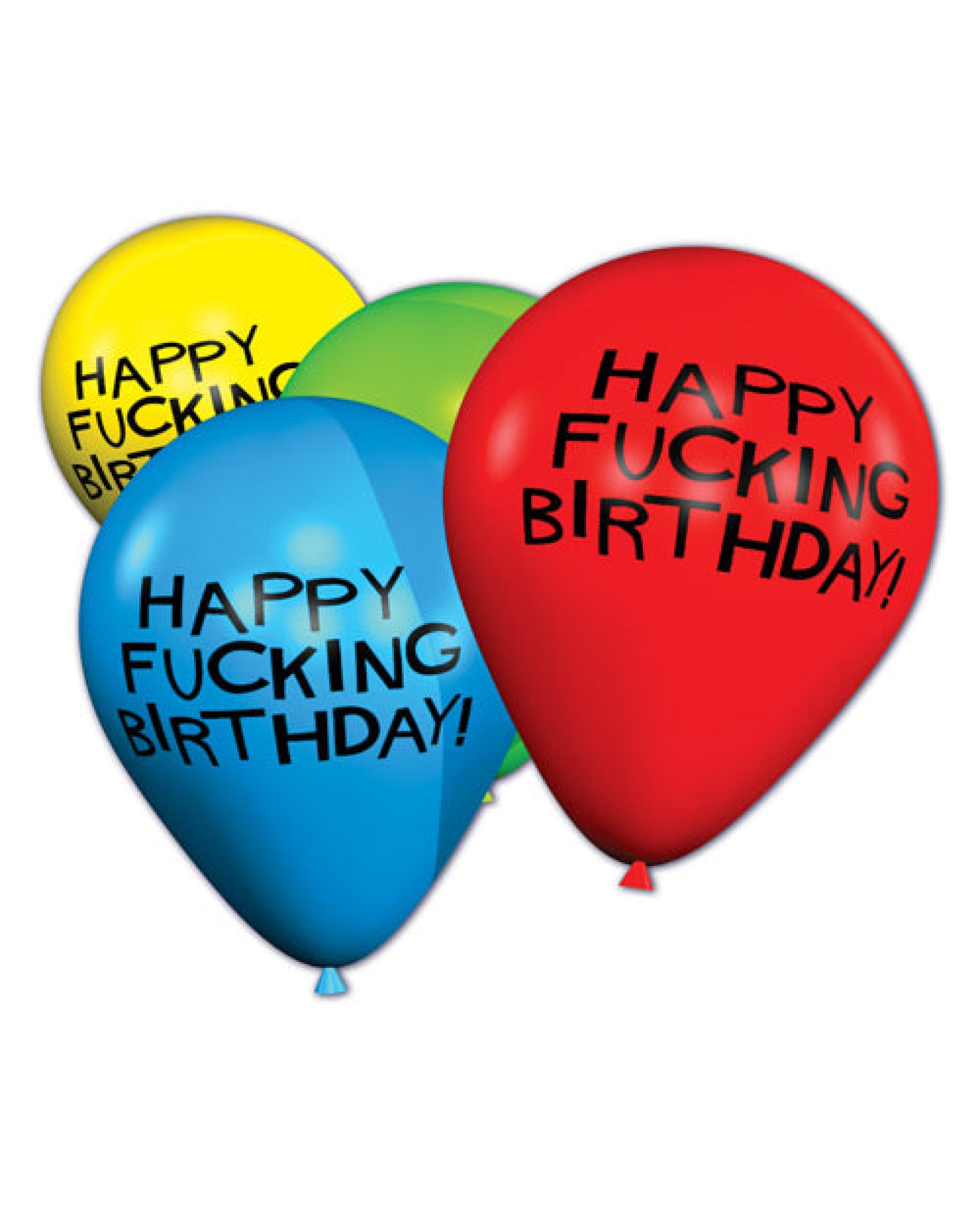 11" Happy Fucking Birthday Balloons - Bag Of 8 Little Genie