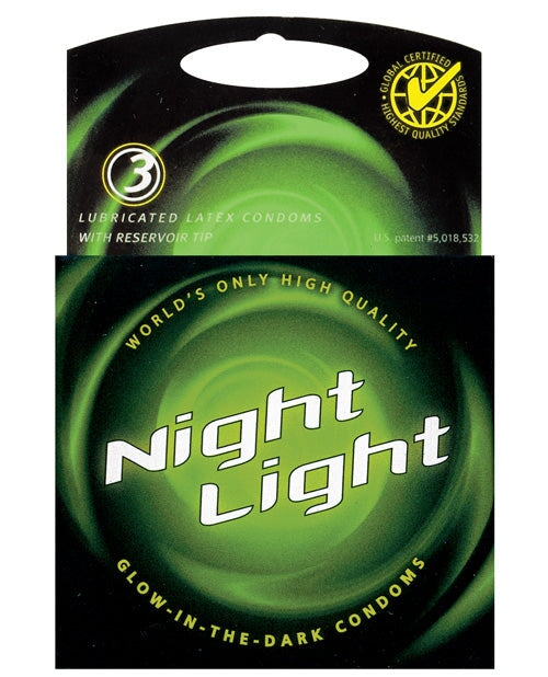 Night Light Glow In The Dark Condom - Box Of 3 Night Light
