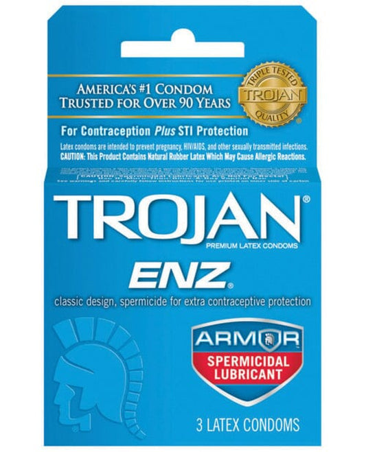 Trojan Enz Spermicidal Lubricated Condoms - Box Of 3 Trojan 1657