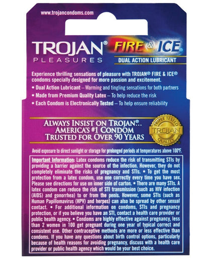 Trojan Fire & Ice Condoms - Box Of 3 Trojan