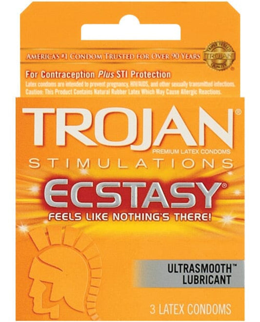 Trojan Ultra Ribbed Ecstasy Condoms - Box Of 3 Trojan 1657