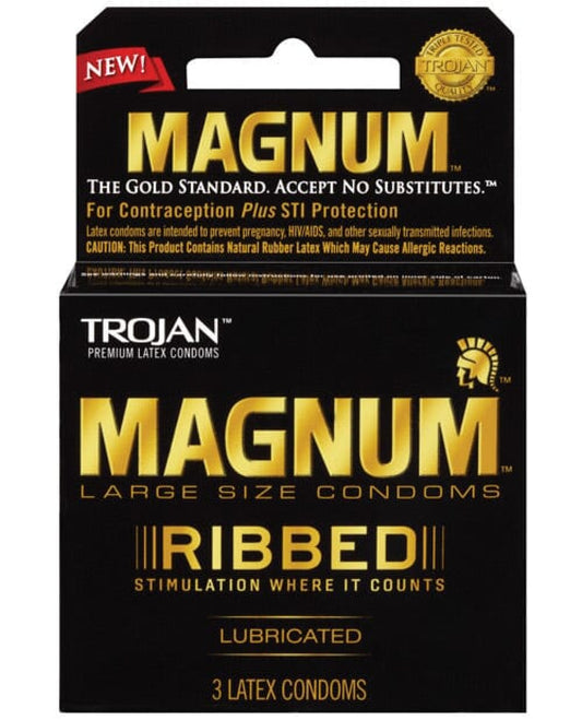 Trojan Magnum Ribbed Condoms Trojan 500