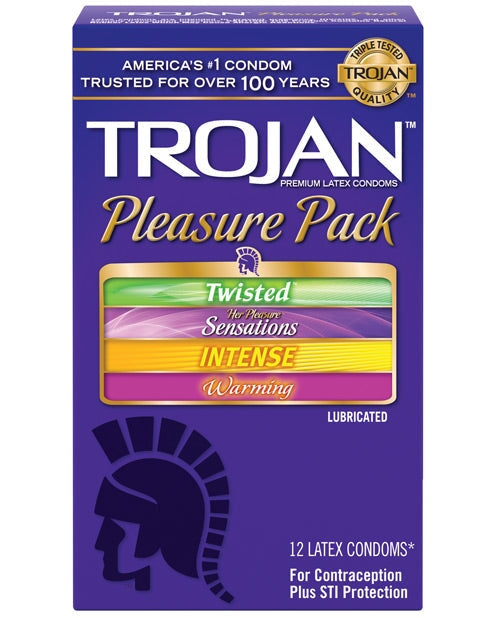 Trojan Pleasure Condoms - Asst. Box Of 12 Trojan