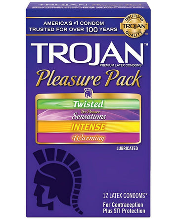 Trojan Pleasure Condoms - Asst. Box Of 12 Trojan