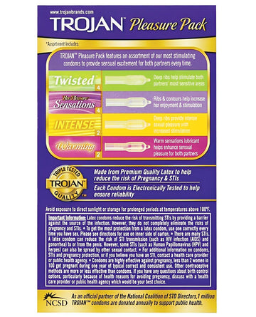 Trojan Pleasure Condoms - Asst. Box Of 12 Trojan