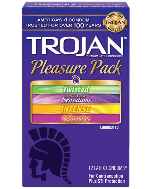 Trojan Pleasure Condoms - Asst. Box Of 12 Trojan 1657