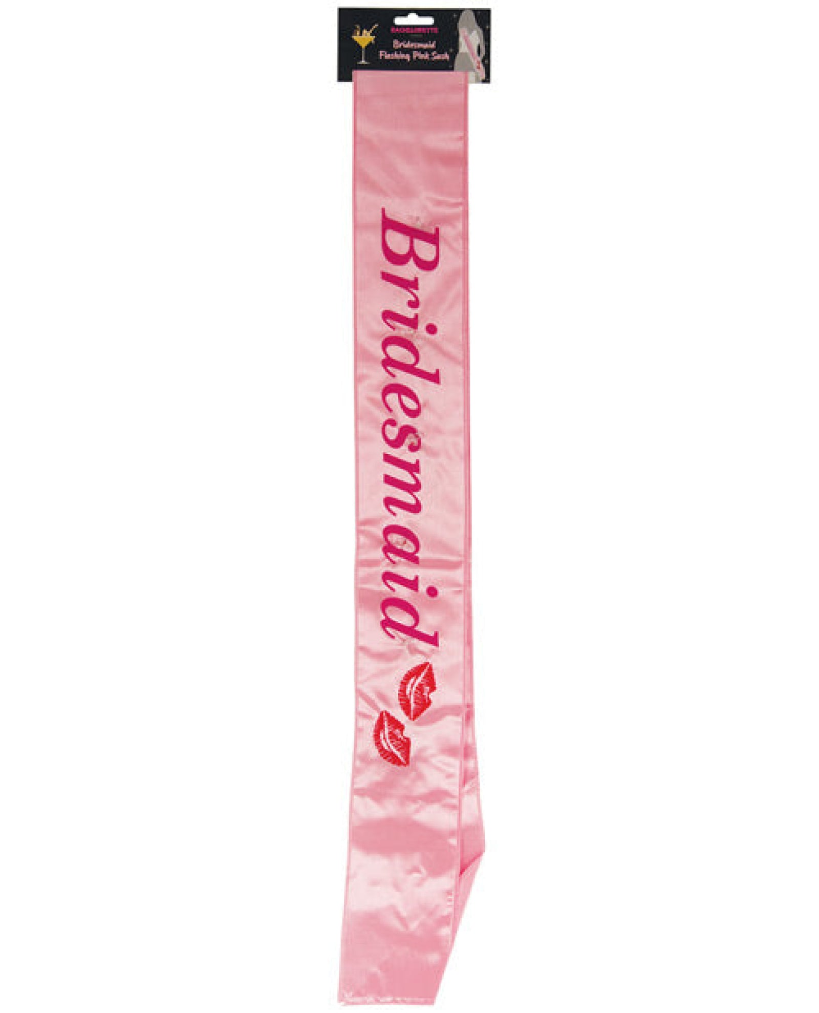 Bachelorette Bridesmaid Flashing Sash W-kisses - Pink Omg International