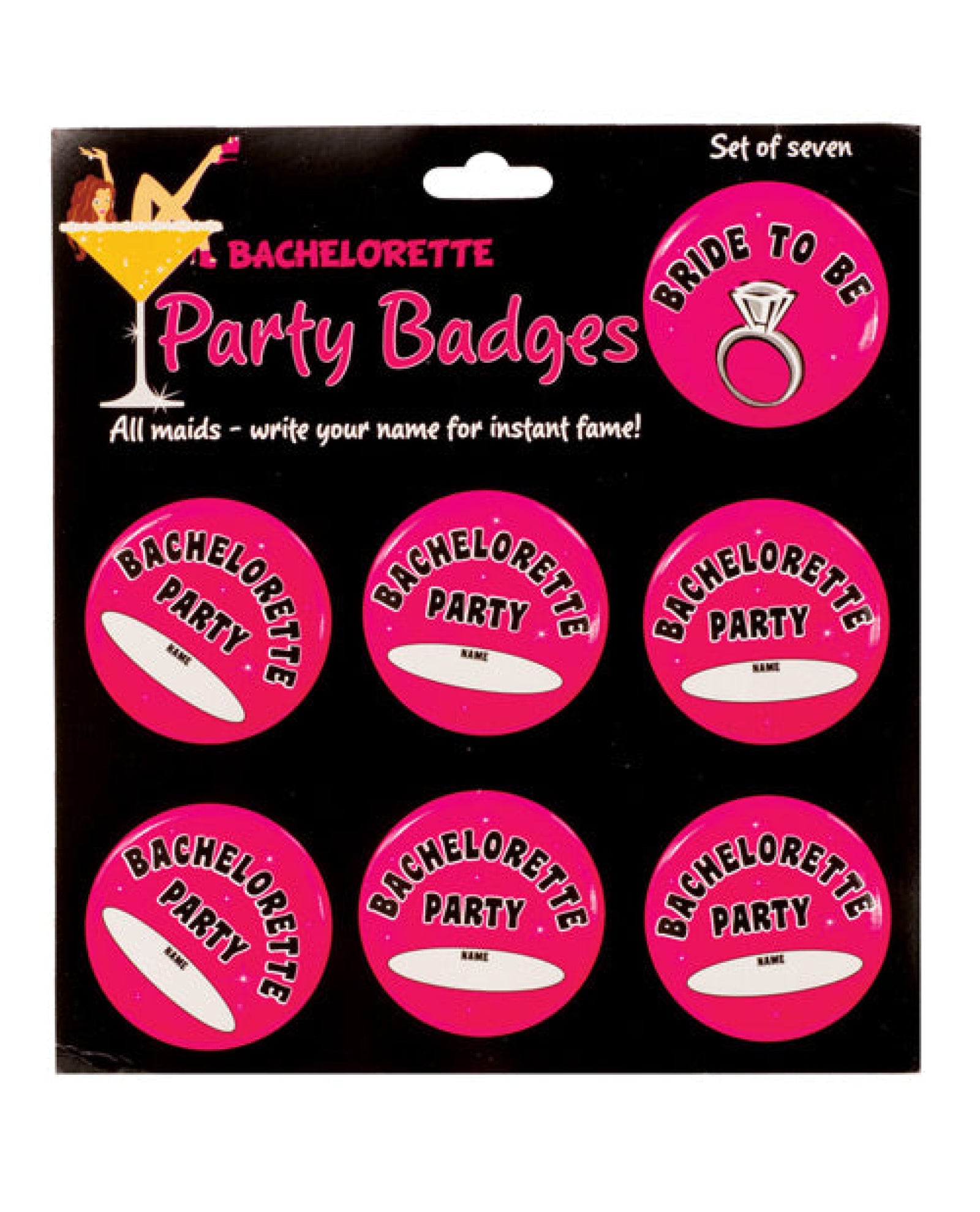 Bachelorette Party Badges - Pack Of 7 Omg International