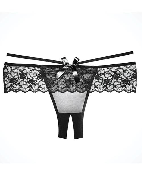Adore Angel  Crotchless Panty Black O-s Allure