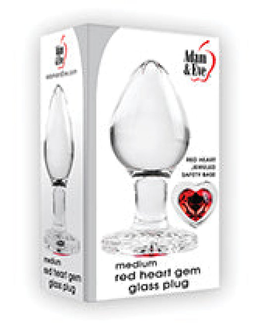 Adam & Eve Red Heart Gem Glass Plug Adam & Eve 1658