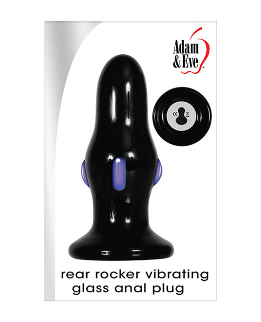 Adam & Eve Rear Rocker Vibrating Glass Anal Plug - Black Adam & Eve 500