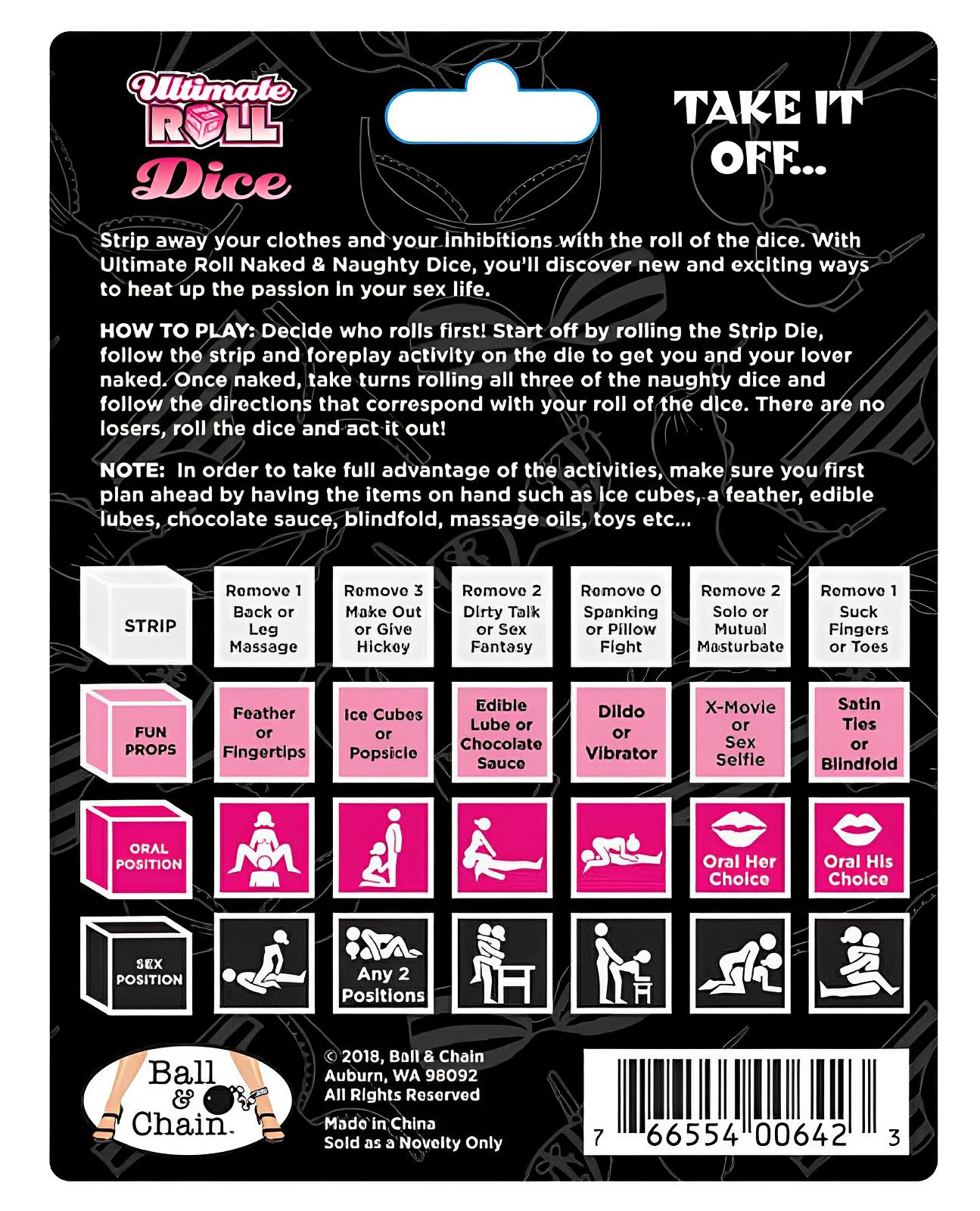 Ultimate Roll Naked & Naughty Dice Ball & Chain