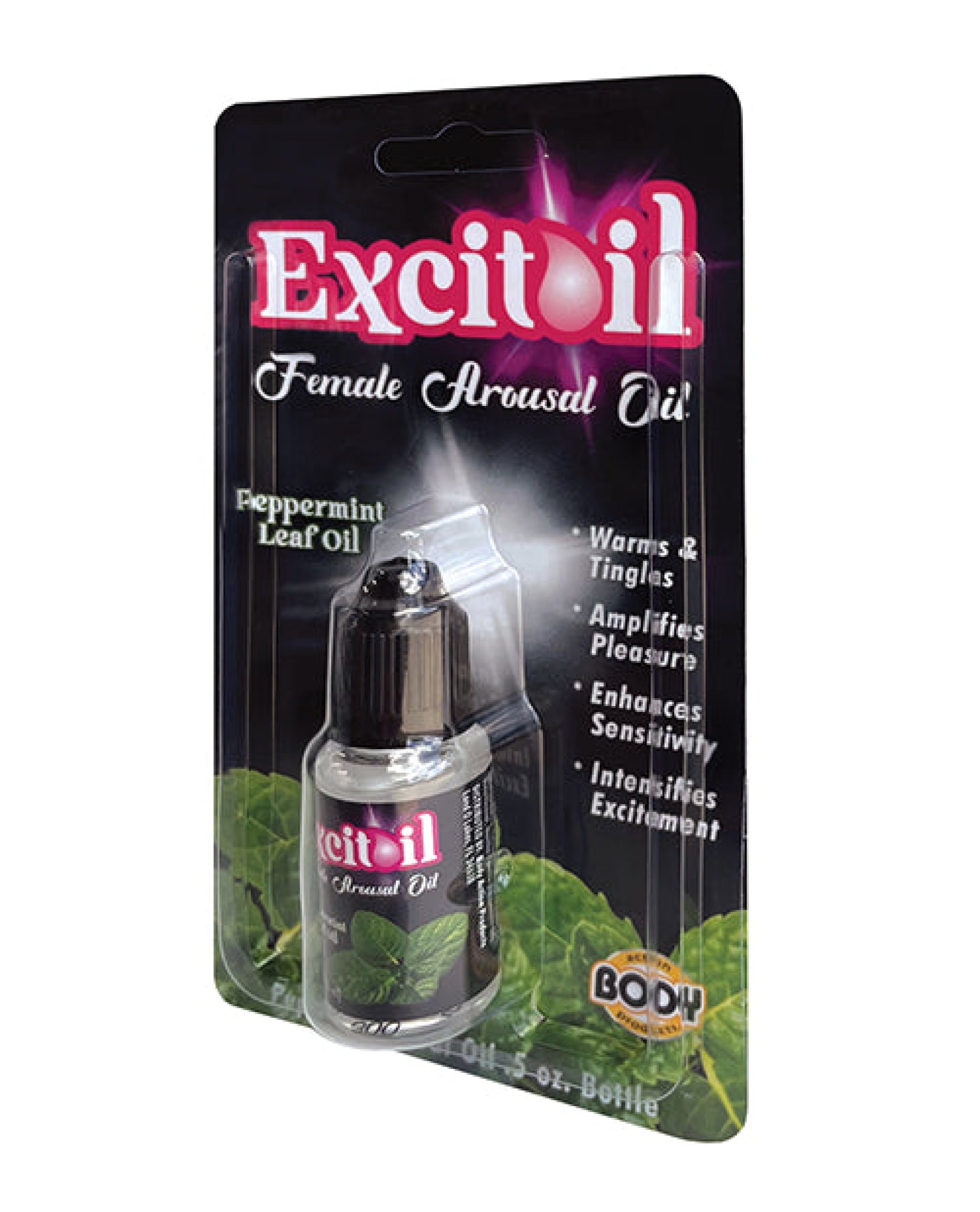 Body Action Excitoil Peppermint Arousal Oil - .5 Oz Bottle Carded Body Action