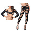 Beverly Hills Naughty Girl Crotchless Leggings W/varigated Holes O/s Beverly Hills Naughty Girl