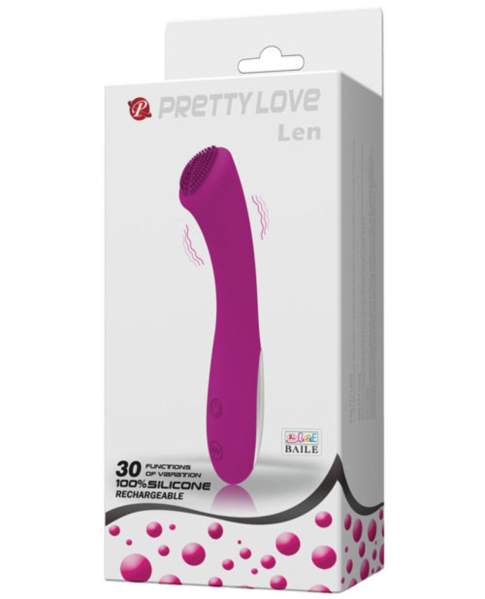 Pretty Love Len Rechargeable Wand 30 Function - Purple Pretty Love