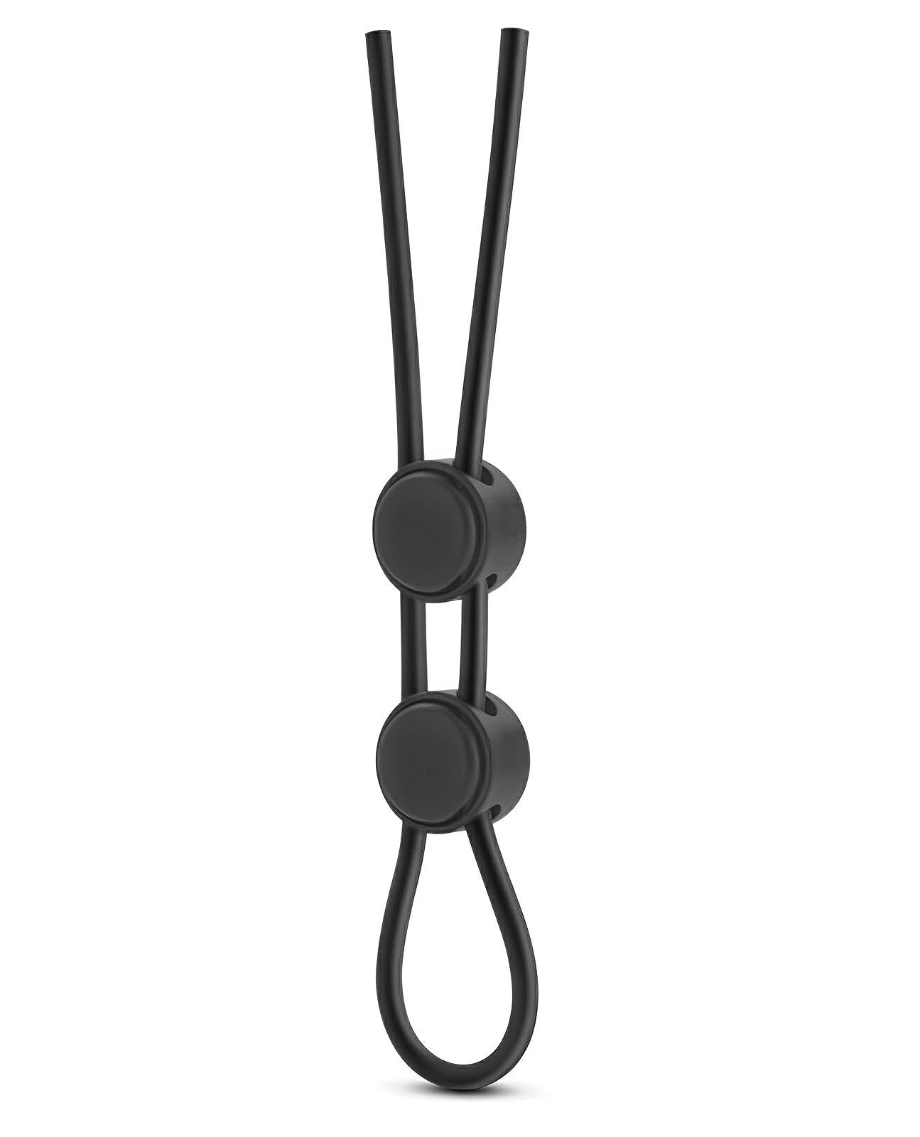 Blush Stay Hard Silicone Double Loop Cock Ring - Black Blush