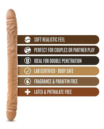Blush Dr. Skin 18" Double Dildo - Mocha Blush Novelties