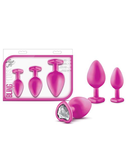 Blush Luxe Bling Plugs Training Kit - Pink W/white Gems Blush