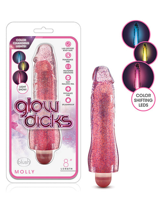 Blush Glow Dicks Glitter Vibrator Molly Blush Novelties 1657