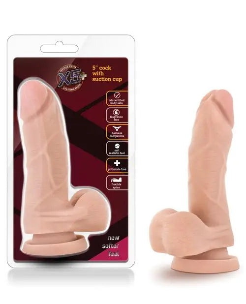 Blush X5 5" Cock W-flexible Spine - Beige Blush