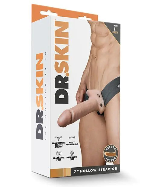 Blush Dr. Skin 7" Hollow Strap On - Vanilla Blush Novelties