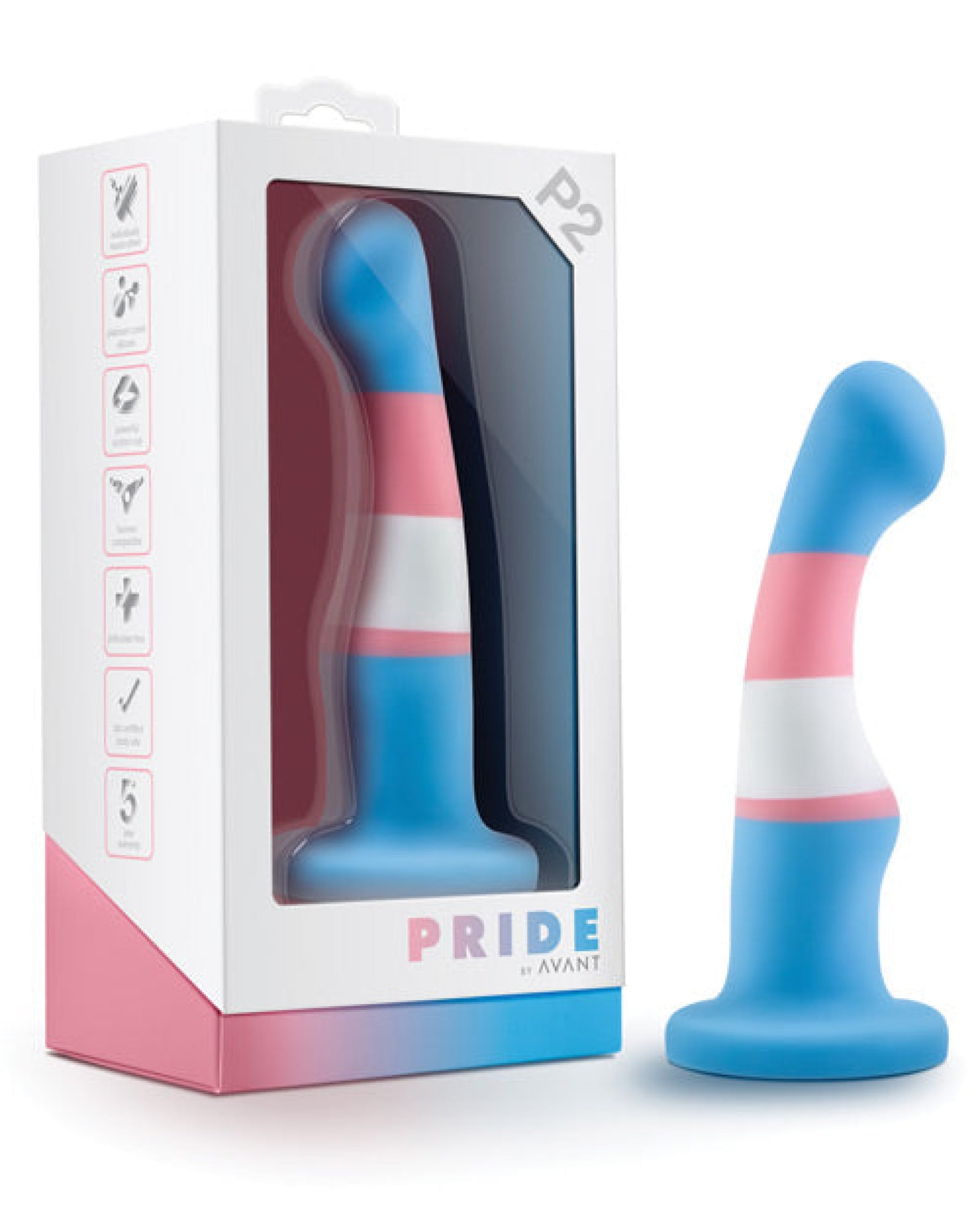 Blush Avant P2 Transgender Pride Silicone Dong - True Blue Blush