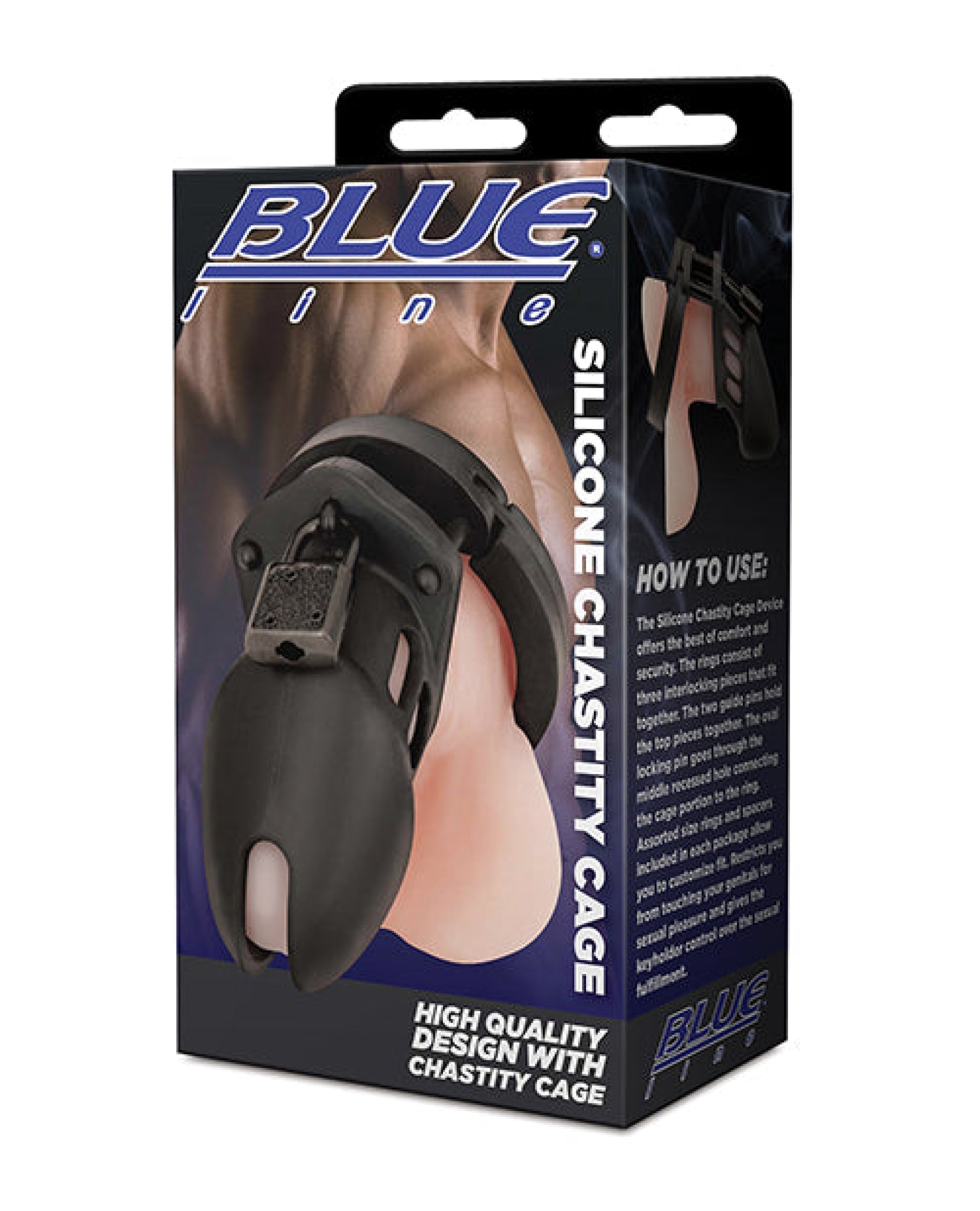 Blue Line Silicone Chastity Cage Blue Line