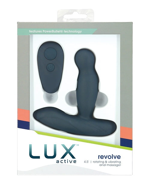 Lux Active Revolve 4.5" Rotating & Vibrating Anal Massager - Dark Blue BMS