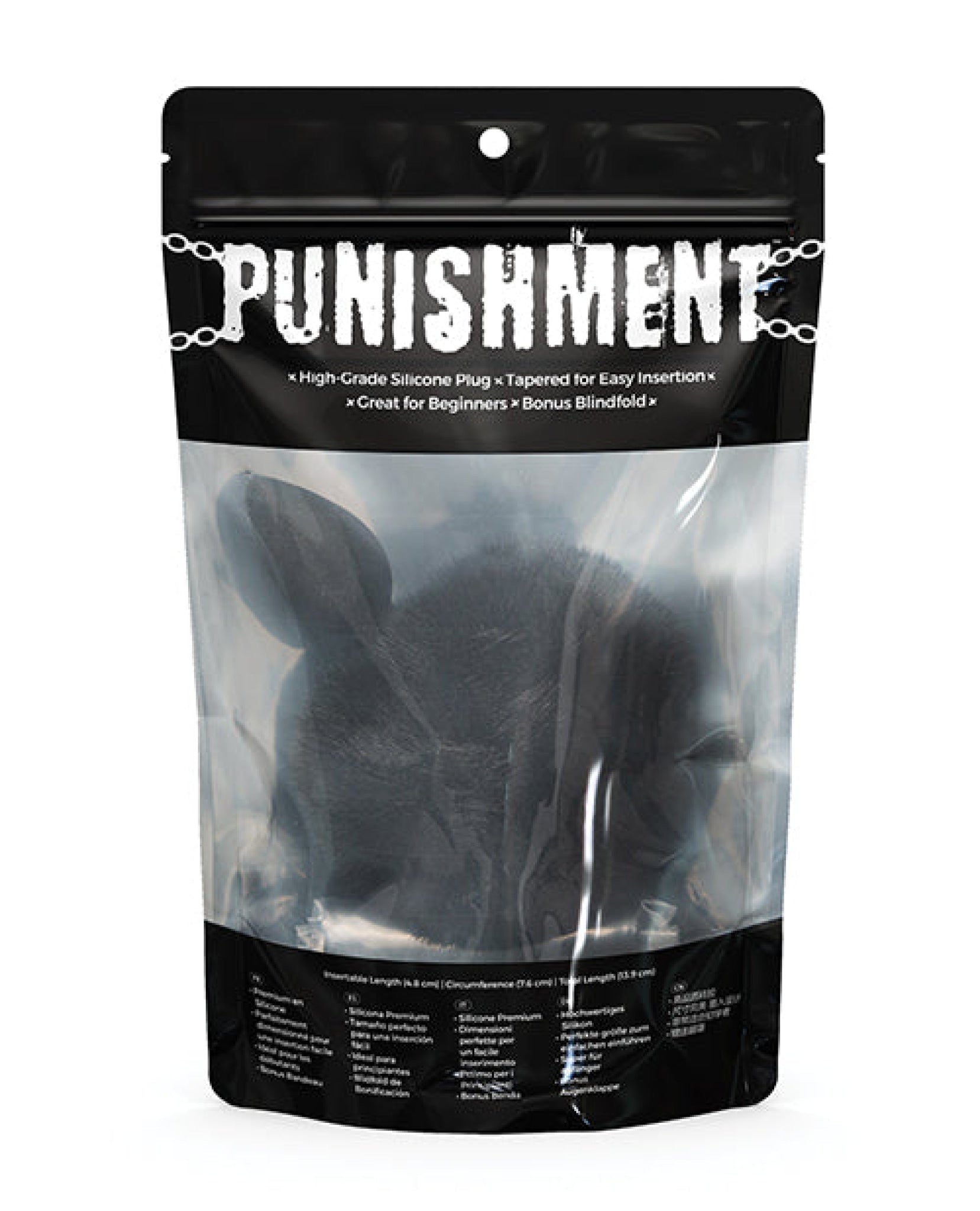 Punishment Bunny Tail Butt Plug - Black BMS