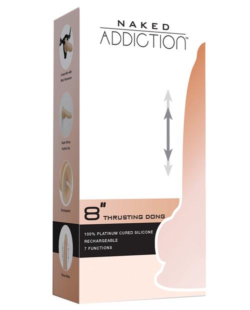 Naked Addiction 9" Thrusting Dong W-remote - Flesh BMS
