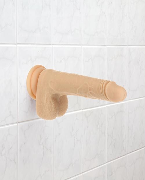 Naked Addiction The Freak 7.5" Rotating & Thrusting Vibrating Dong - Ivory BMS