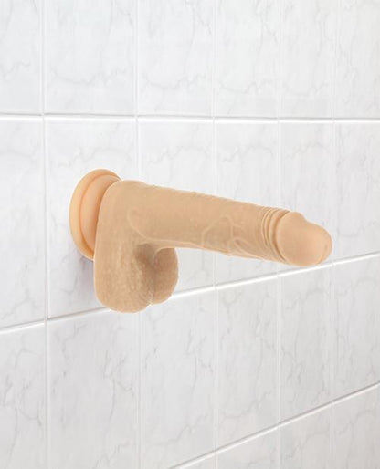 Naked Addiction The Freak 7.5" Rotating & Thrusting Vibrating Dong - Ivory BMS