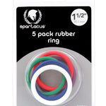 Spartacus 1.5" Rubber Cock Ring Set - Rainbow Pack Of 5 Spartacus