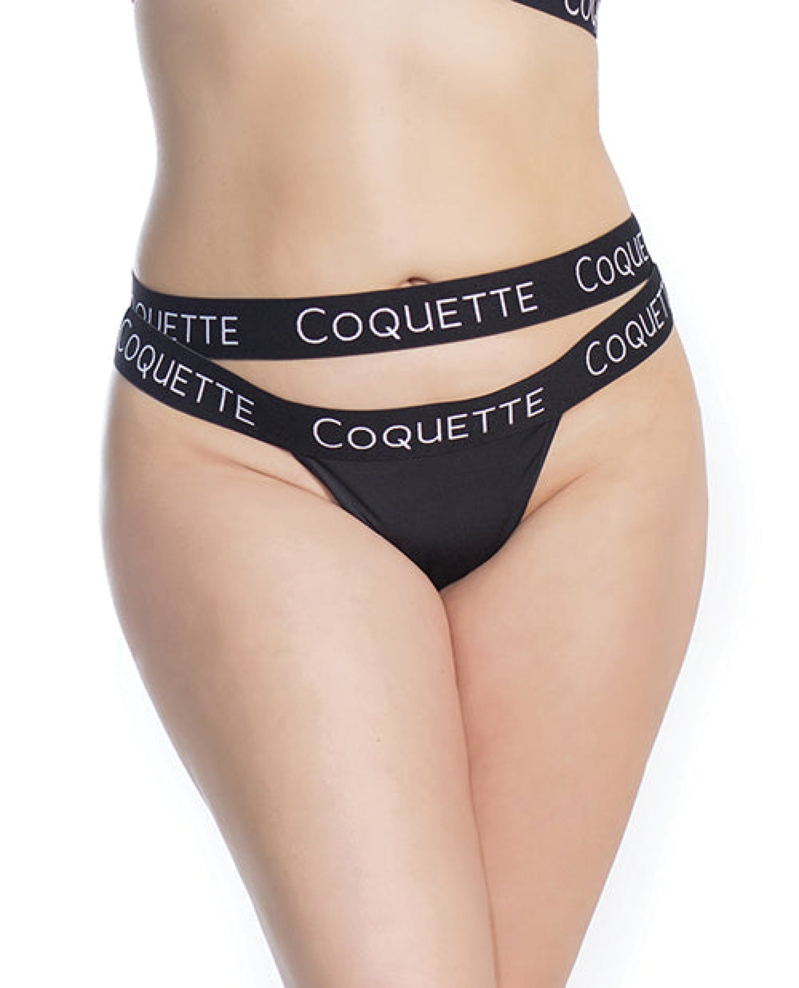 Fine Lace Back W-double Strap Waistband Black Xl Coquette
