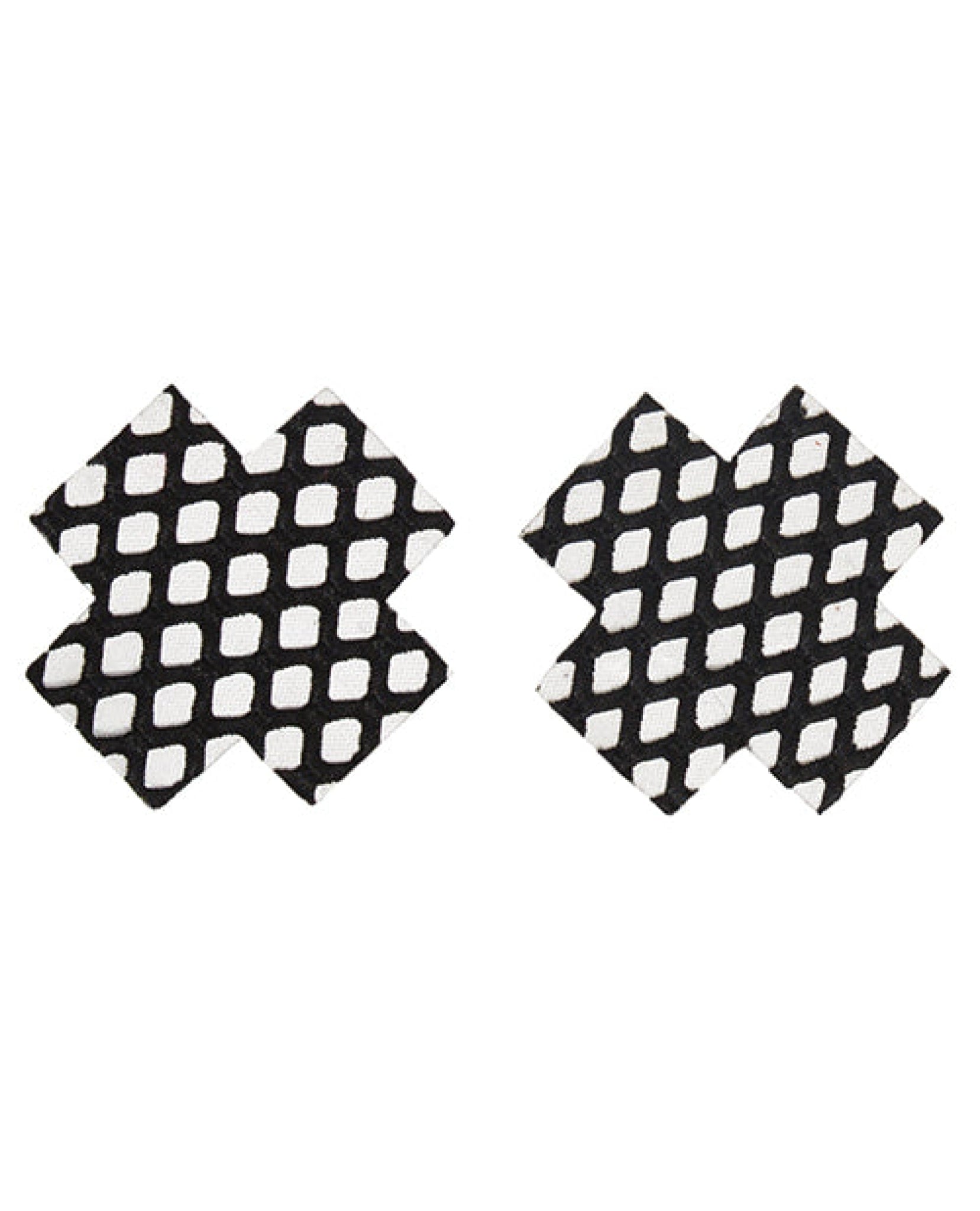Fishnet Cross Pasties (one Time Use) - Black O-s Coquette