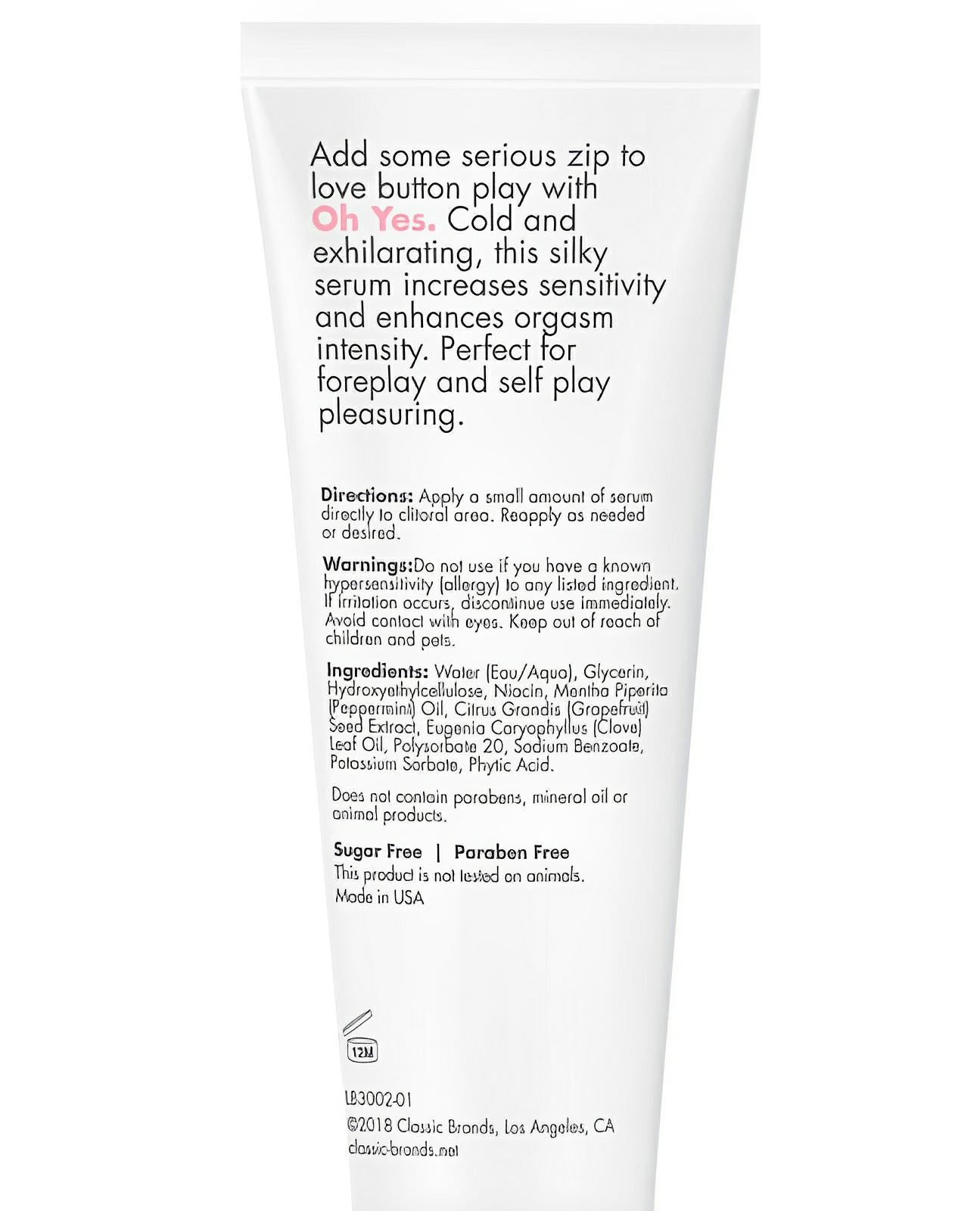 Cgc Oh Yes Clitoral Cooling Stimulant - 1 Oz Classic Brands