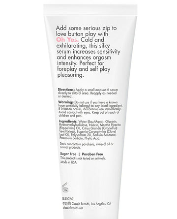 Cgc Oh Yes Clitoral Cooling Stimulant - 1 Oz Classic Brands