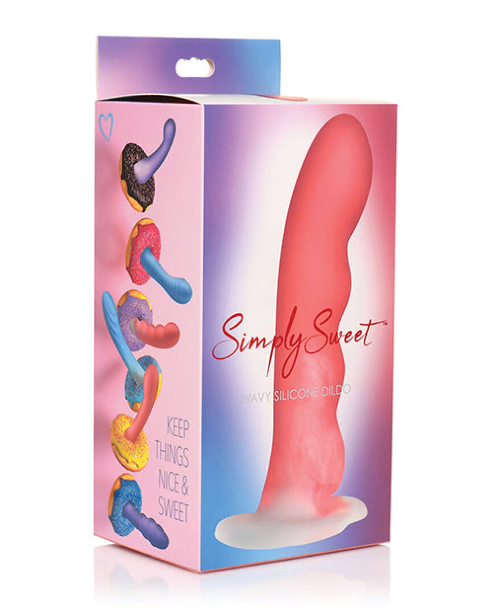 Curve Toys Simply Sweet 7" Wavy Silicone Dildo - Pink/white Curve Toys