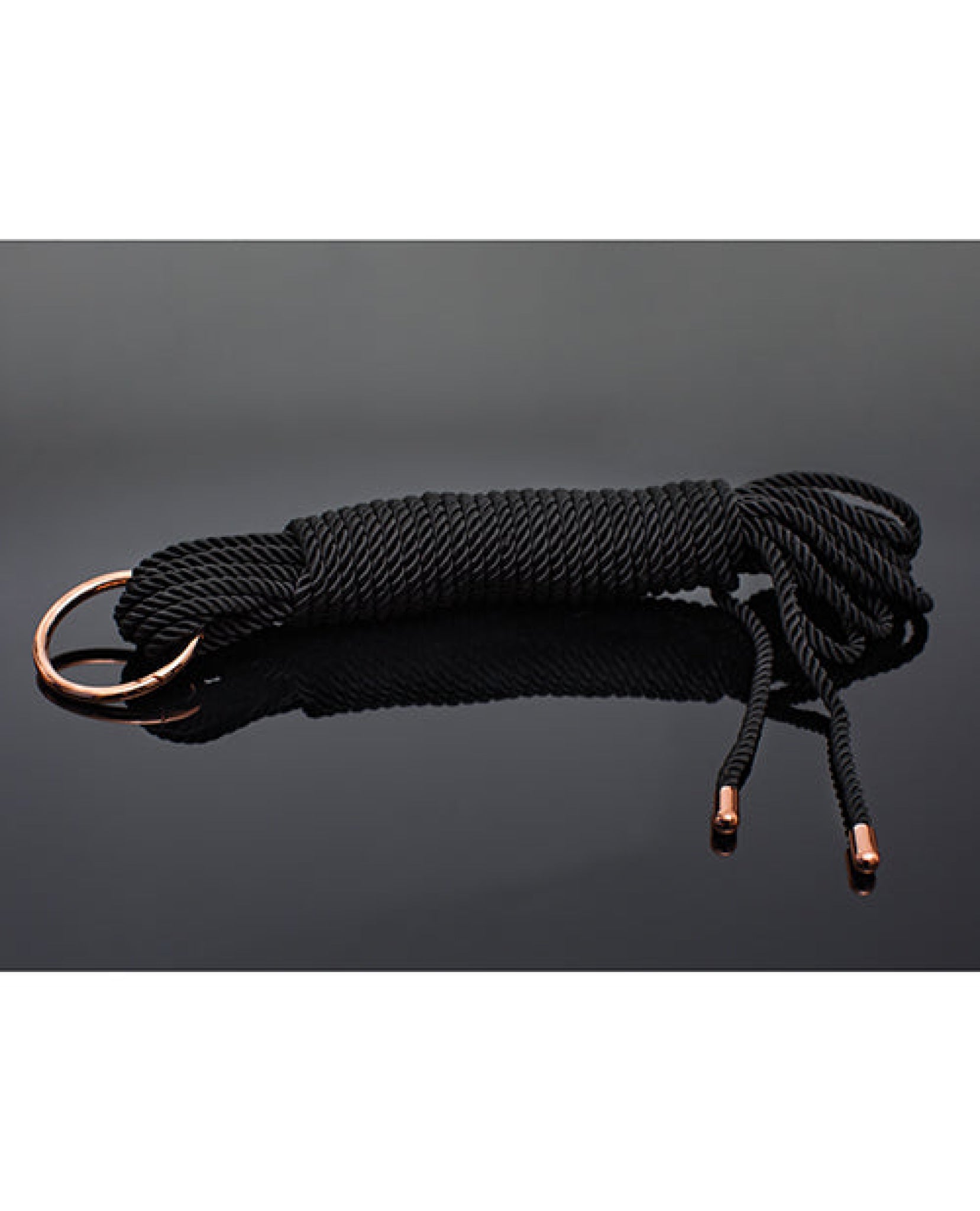 Pleasure Collection Silky Smooth Rope - Black-rose Gold Coquette