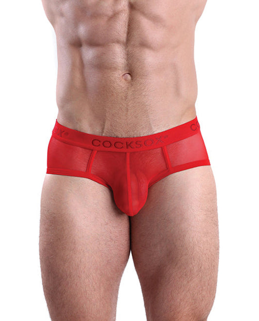 Cocksox Mesh Contour Pouch Sports Brief Fiery Red Cocksox 1657