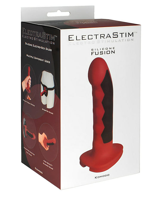 Electrastim Silicone Fusion Komodo Dildo - Red-black Electrastim