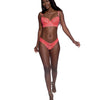 Simply Sexy Zig Zag Elastic & Scalloped Stretch Lace Bra & Thong Coral Dreamgirl