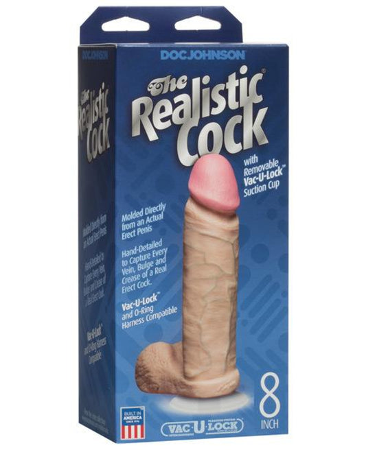 "8"" Realistic Cock W/balls" Doc Johnson 500