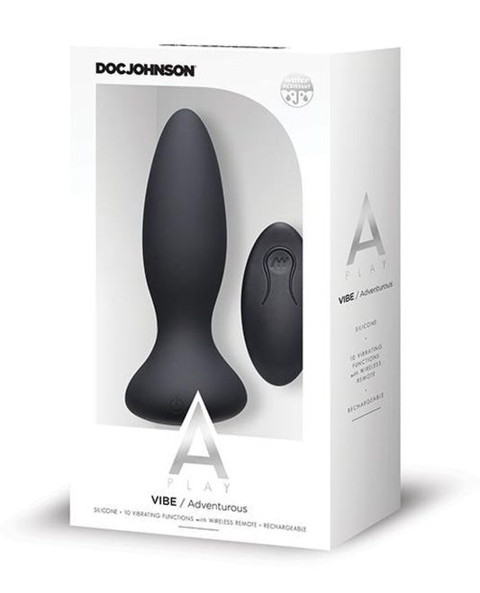 A Play Rechargeable Silicone Adventurous Anal Plug W/remote Doc Johnson 1657