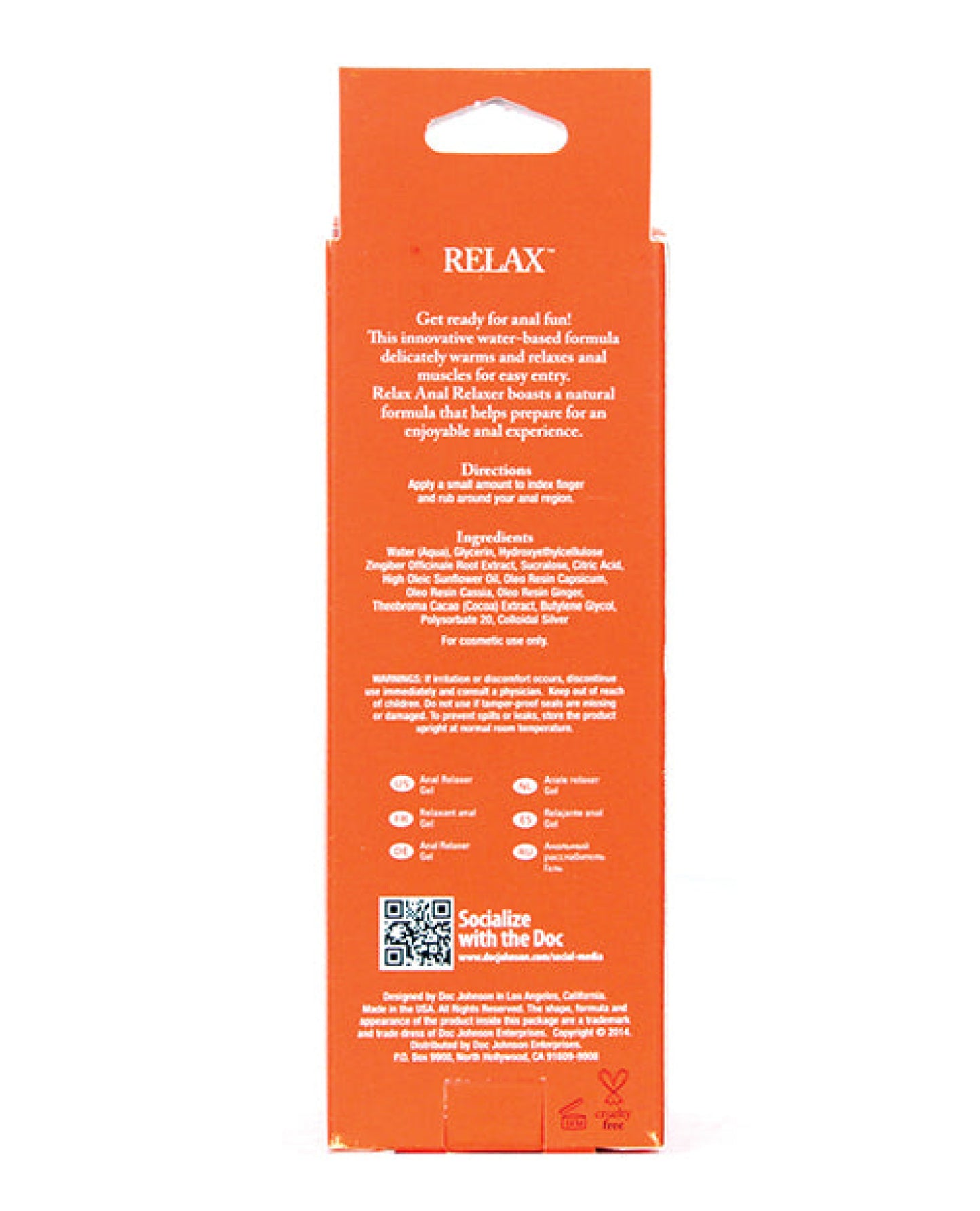 Relax Anal Relaxer - 2 Oz Tube Doc Johnson
